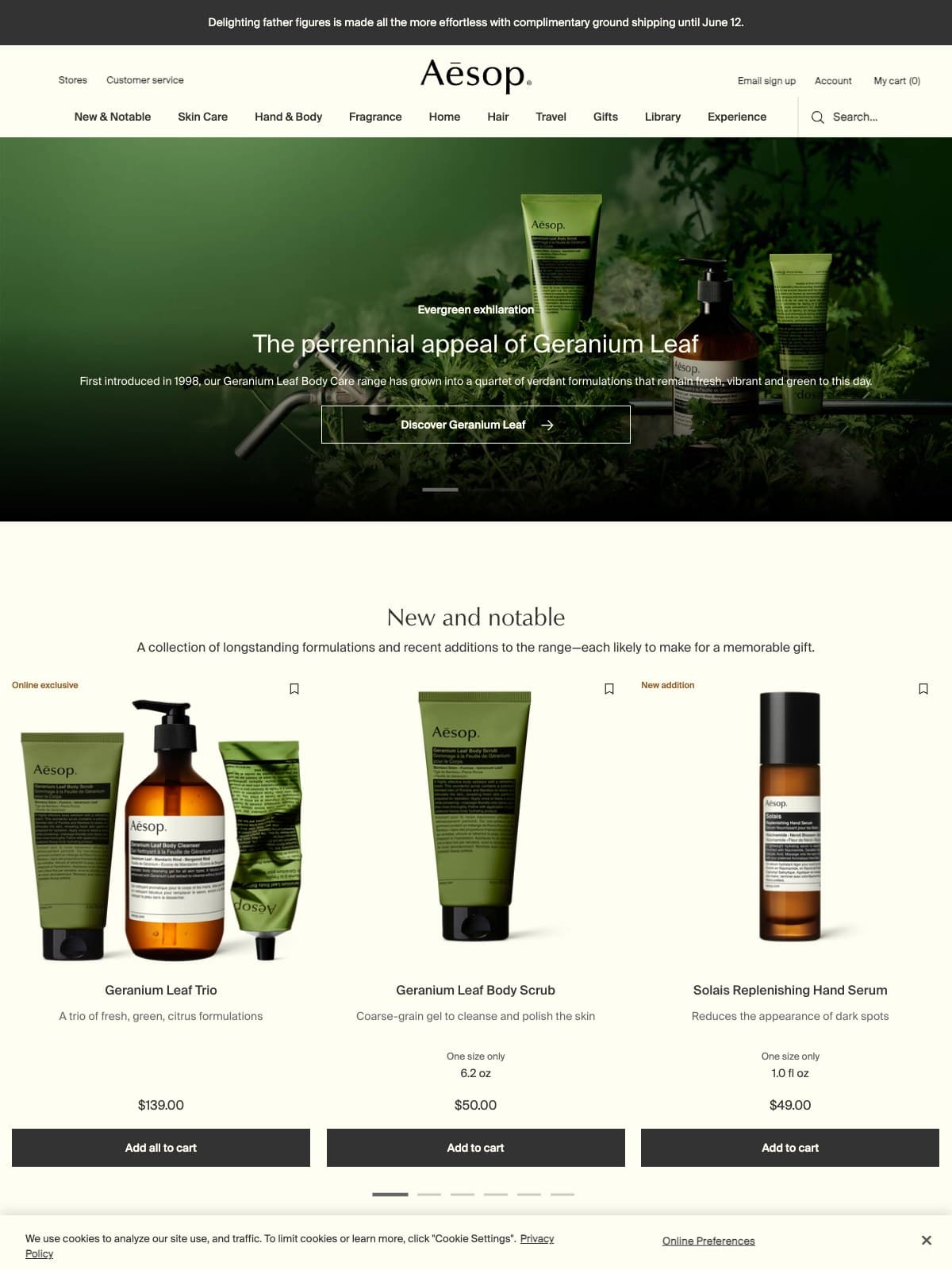 Editorial e-commerce storefront