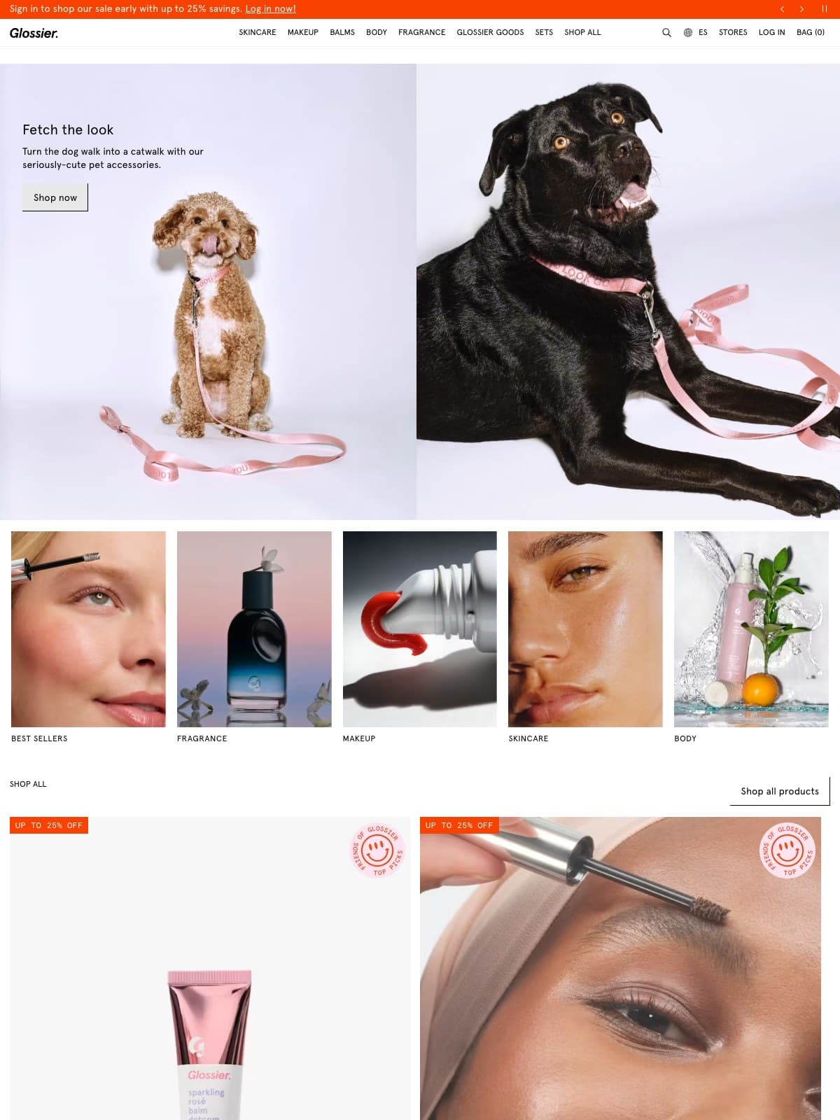 Beauty brand storefront